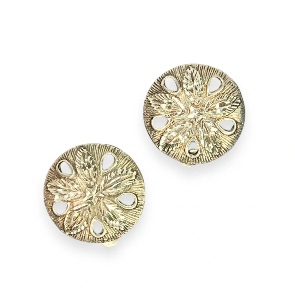 Sterling Sand Dollar Clip-on Earrings